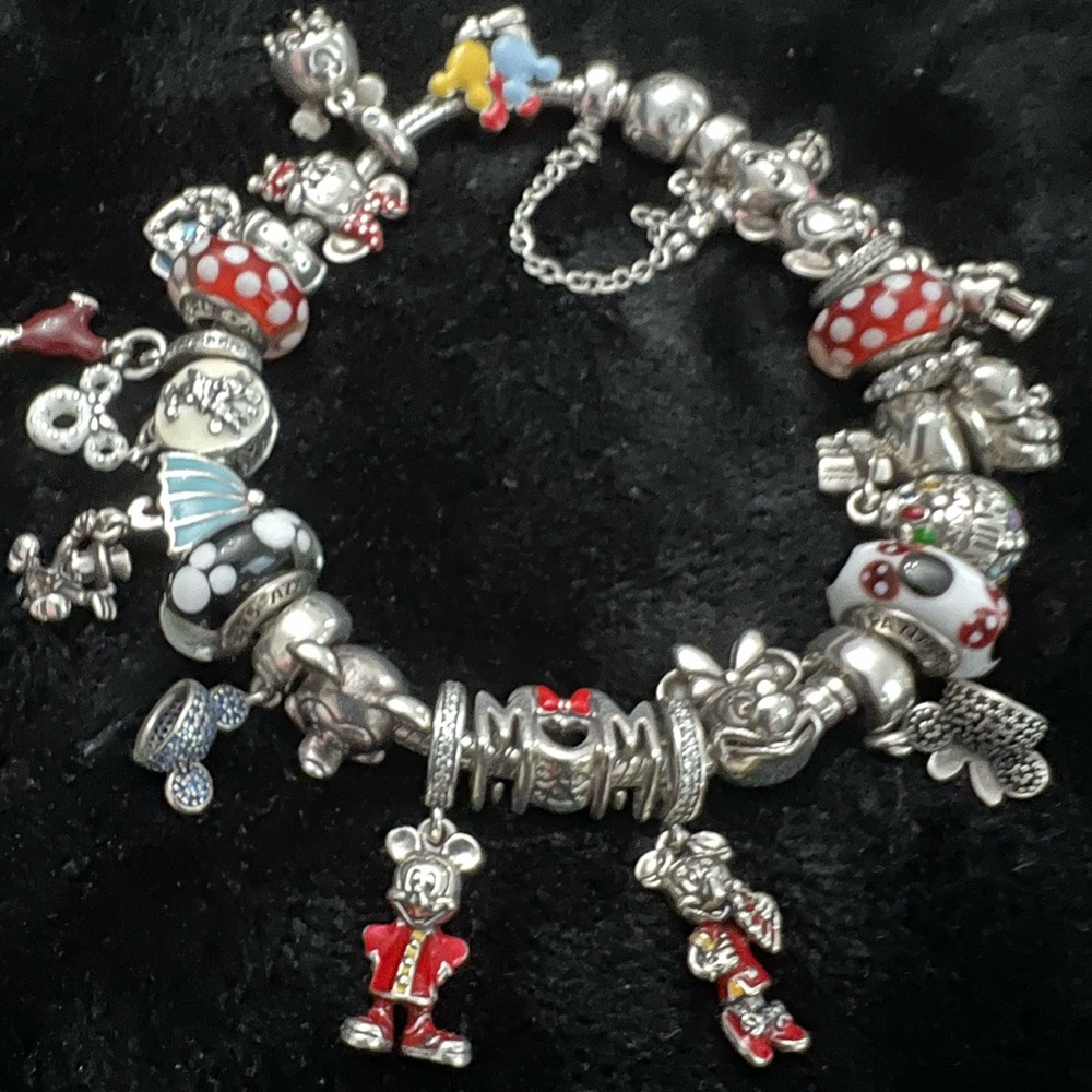 Disney Themed Silver Charm Bracelet